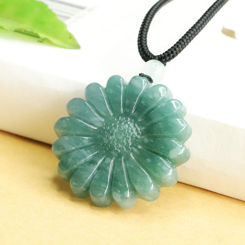 EverestArtstudios Sunflower Jade Abundance Necklace Pendants