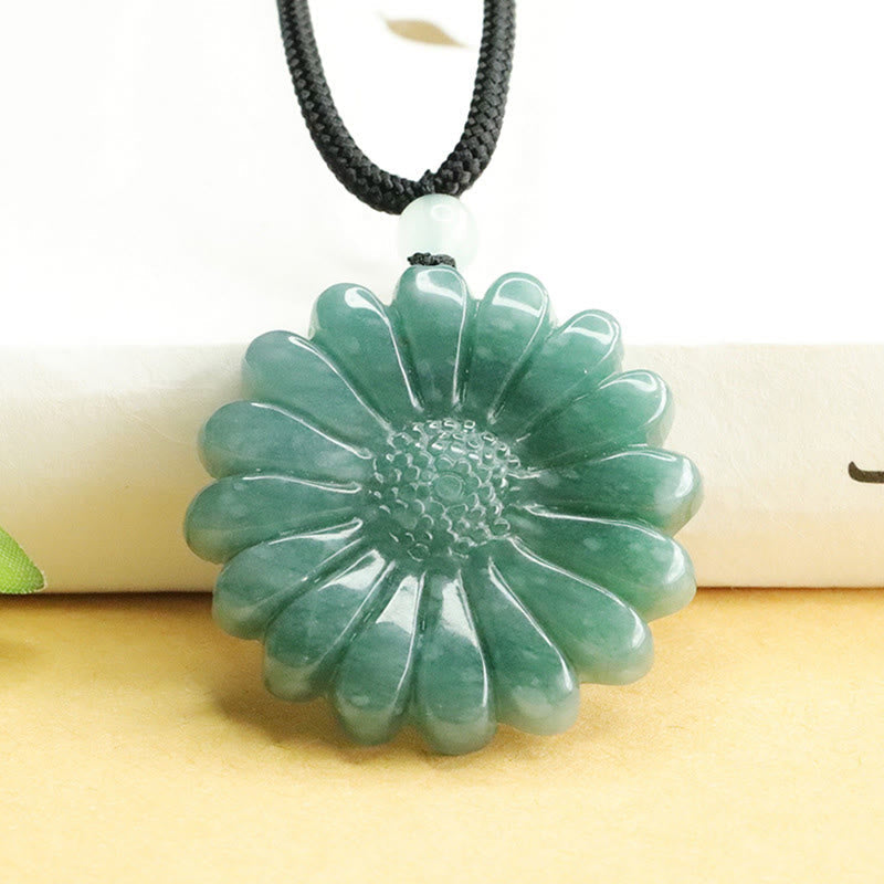 EverestArtstudios Sunflower Jade Abundance Necklace Pendants