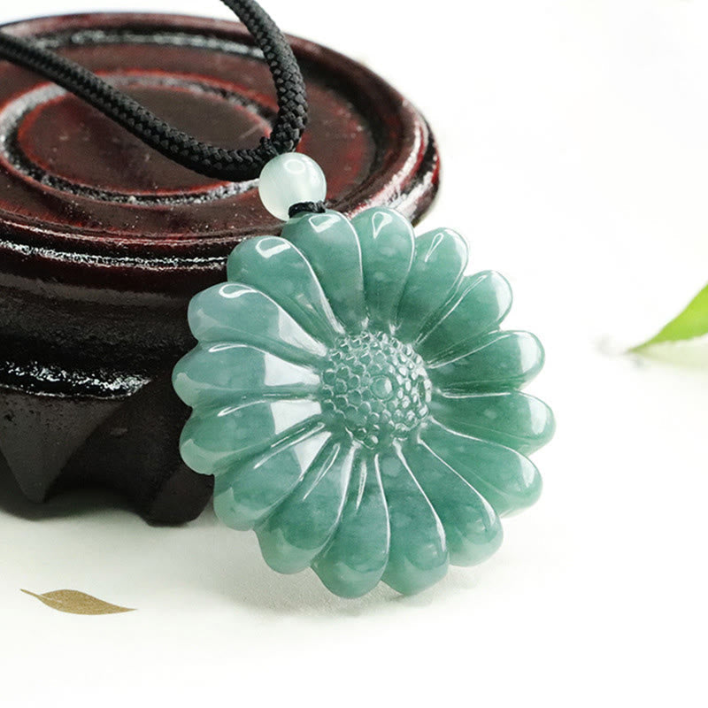 EverestArtstudios Sunflower Jade Abundance Necklace Pendants