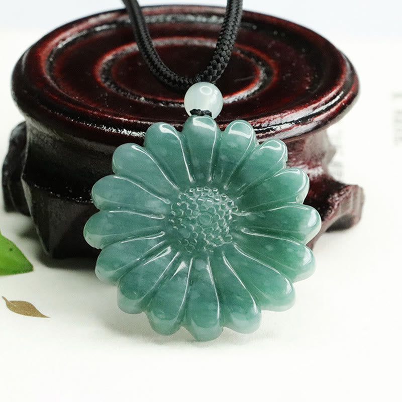 EverestArtstudios Sunflower Jade Abundance Necklace Pendants