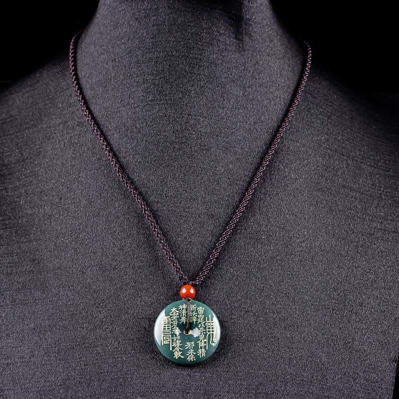 EverestArtstudios Mountain Ghosts Spend Money Peace Buckle Jade Luck Necklace Pendant