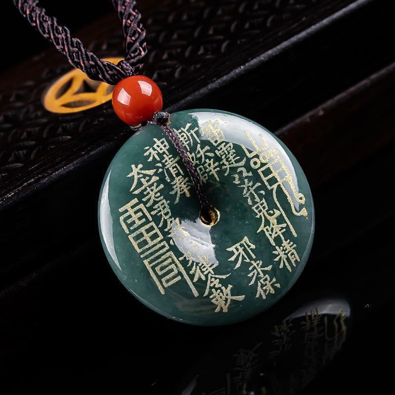 EverestArtstudios Mountain Ghosts Spend Money Peace Buckle Jade Luck Necklace Pendant
