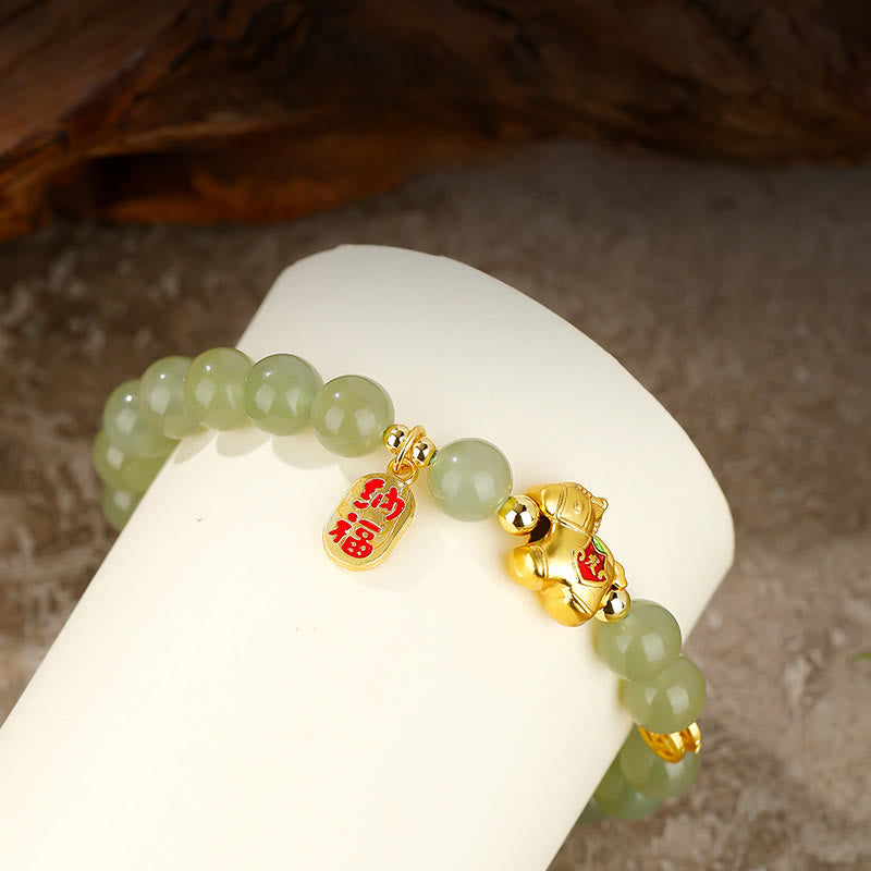 EverestArtstudios Year Of The Horse Hetian Jade Abundance Bracelet
