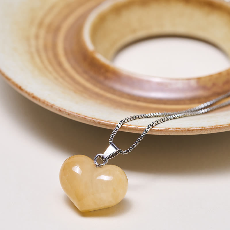Buddha Stones Heart Design Amethyst Topaz Pink Crystal Opal Tiger Eye White Crystal Red Jasper Amazonite Green Aventurine Black Obsidian Citrine Balance Necklace Pendant
