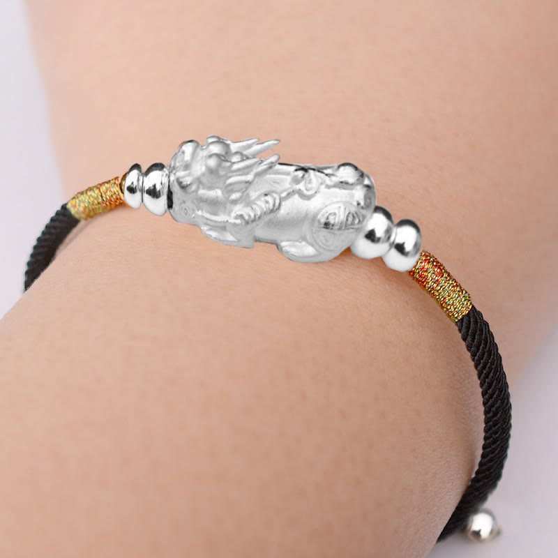 EverestArtstudios 24K Gold-Plated PiXiu Luck Red String Bracelet