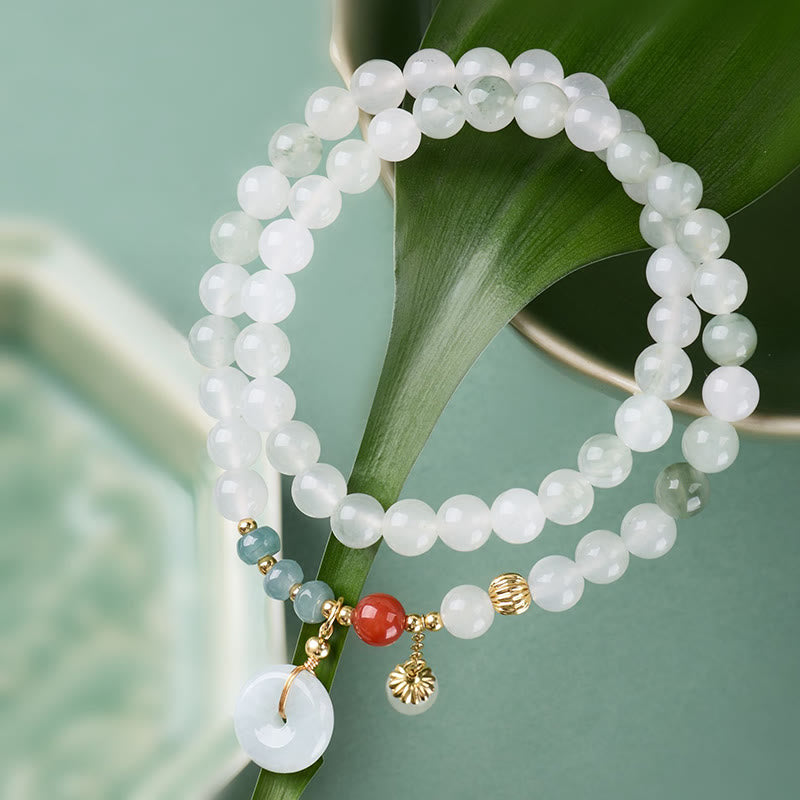 EverestArtstudios Jade Peace Buckle Luck Abundance Double Wrap Bracelet