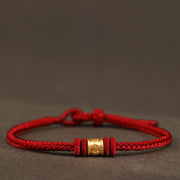 Buddha Stones Tibet Handmade 999 Gold Om Mani Padme Hum Luck Protection Bracelet