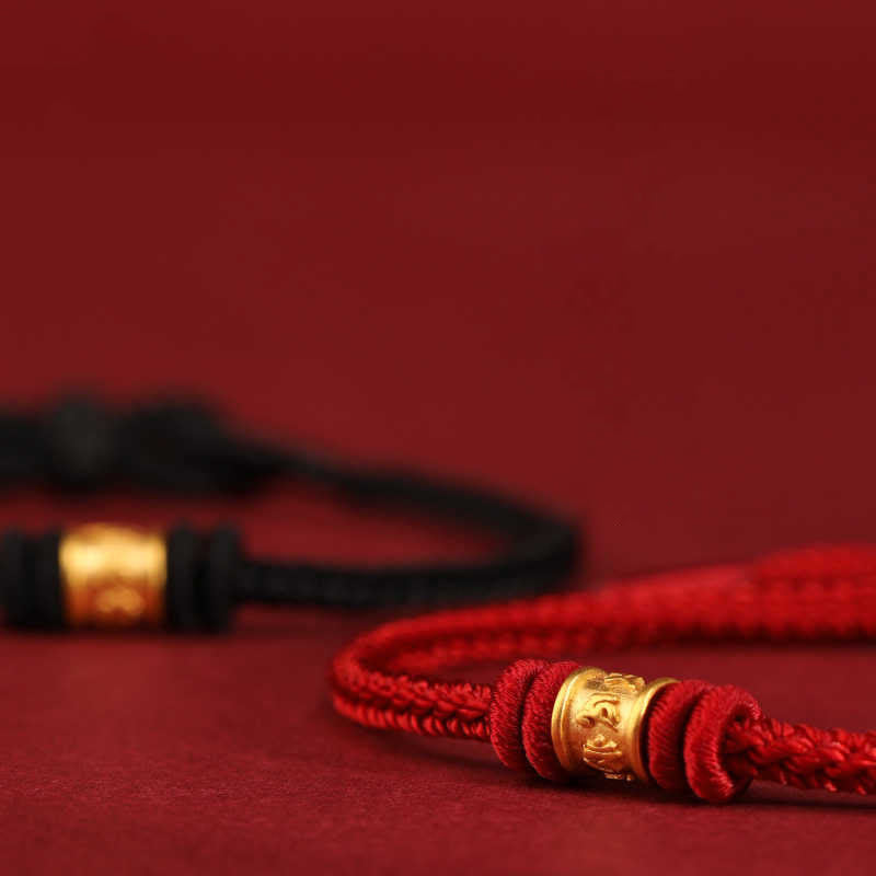 Buddha Stones Tibet Handmade 999 Gold Om Mani Padme Hum Luck Protection Bracelet