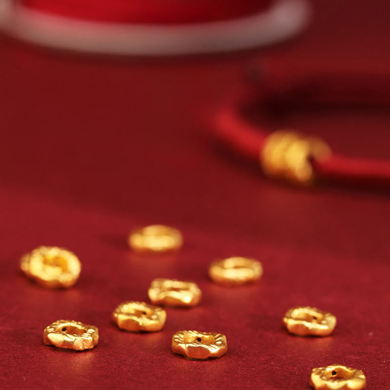 Buddha Stones 999 Gold Ring Design Handmade Luck Braided Red Rope Bracelet Anklet
