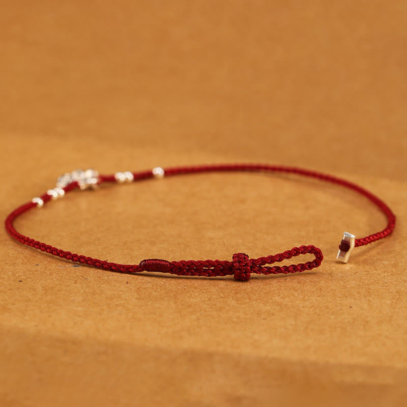 Buddha Stones Handcrafted 925 Sterling Silver Copper Coins Design Protection Strength Ultra-Thin Bracelet Anklet