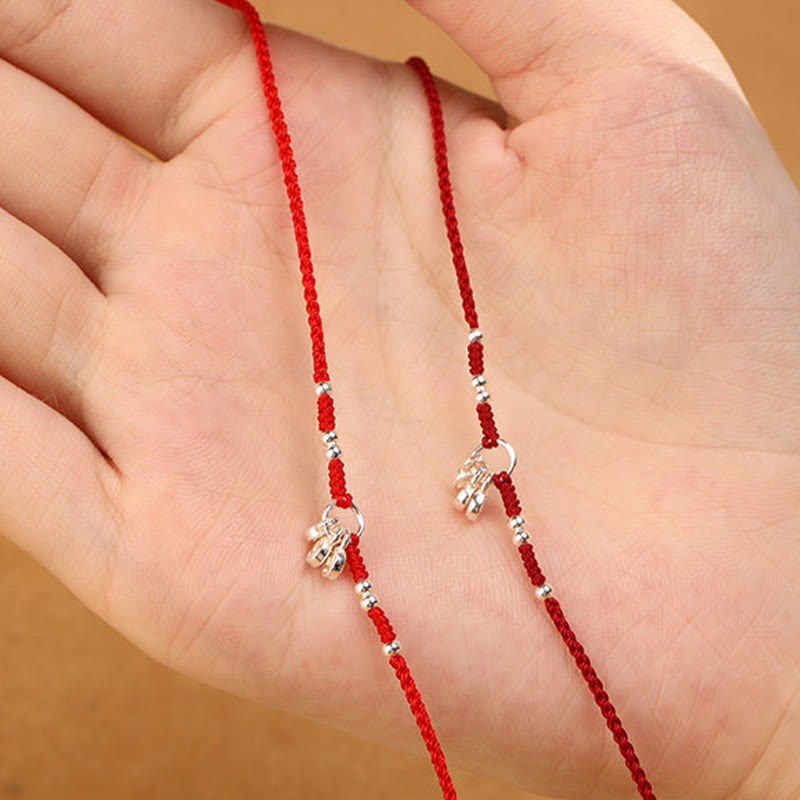 Buddha Stones Handcrafted 925 Sterling Silver Copper Coins Design Protection Strength Ultra-Thin Bracelet Anklet