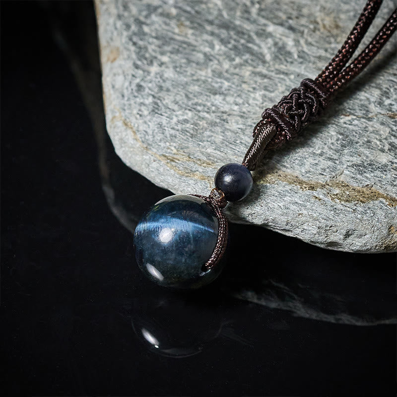 Buddha Stones Tiger's Eye Silver Sheen Obsidian Gold Sheen Obsidian Rainbow Obsidian Positive Necklace Pendant