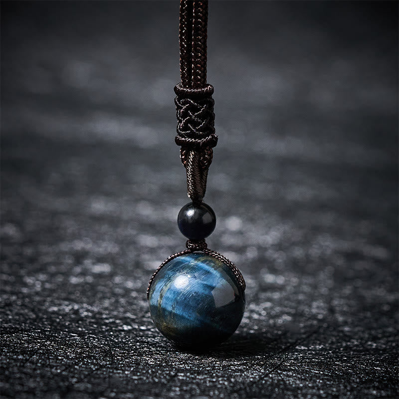 Buddha Stones Tiger's Eye Silver Sheen Obsidian Gold Sheen Obsidian Rainbow Obsidian Positive Necklace Pendant