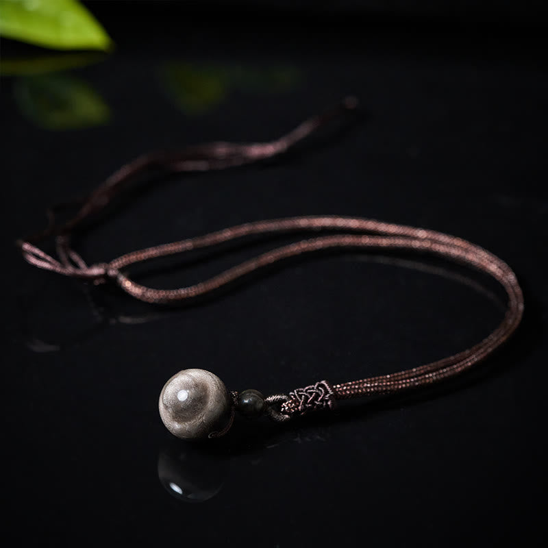 Buddha Stones Tiger's Eye Silver Sheen Obsidian Gold Sheen Obsidian Rainbow Obsidian Positive Necklace Pendant