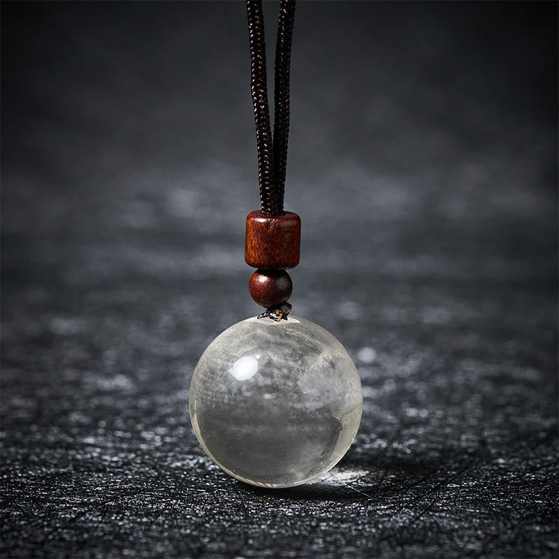Buddha Stones White Crystal Pink Crystal Tiger Eye Smoky Quartz Protection Necklace Pendant