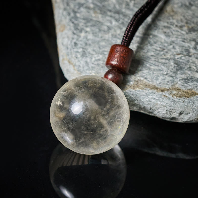 Buddha Stones White Crystal Pink Crystal Tiger Eye Smoky Quartz Protection Necklace Pendant