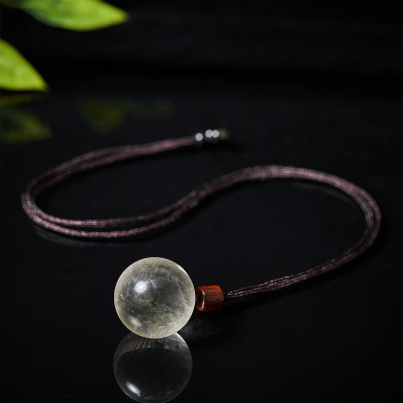 Buddha Stones White Crystal Pink Crystal Tiger Eye Smoky Quartz Protection Necklace Pendant
