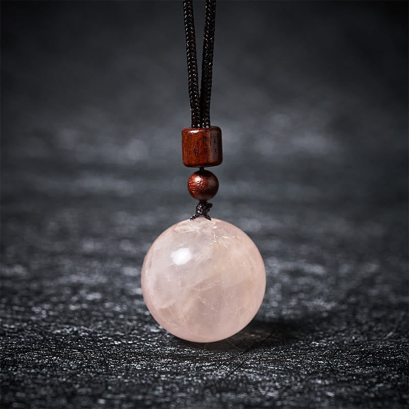 Buddha Stones White Crystal Pink Crystal Tiger Eye Smoky Quartz Protection Necklace Pendant