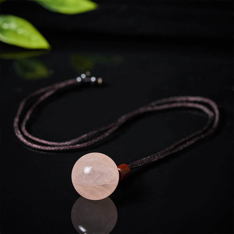 Buddha Stones White Crystal Pink Crystal Tiger Eye Smoky Quartz Protection Necklace Pendant