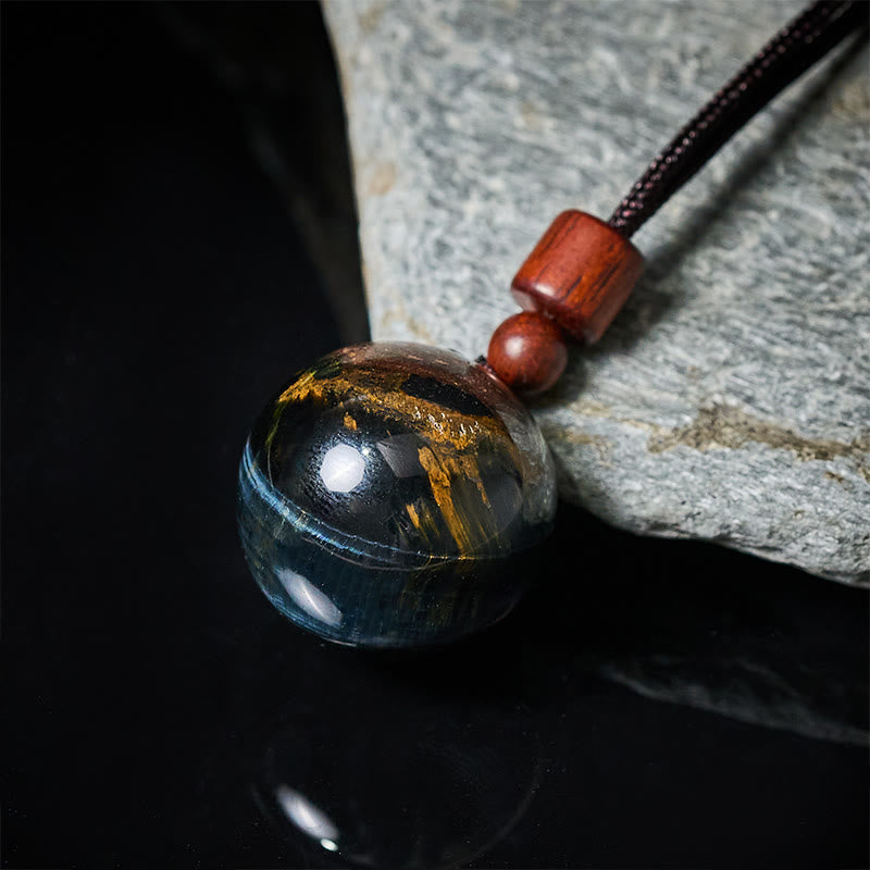 Buddha Stones White Crystal Pink Crystal Tiger Eye Smoky Quartz Protection Necklace Pendant