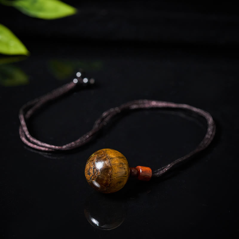 Buddha Stones White Crystal Pink Crystal Tiger Eye Smoky Quartz Protection Necklace Pendant