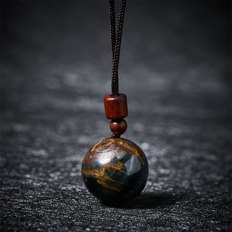 Buddha Stones White Crystal Pink Crystal Tiger Eye Smoky Quartz Protection Necklace Pendant