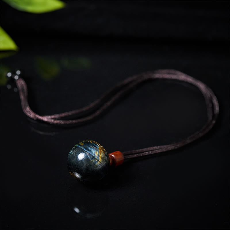 Buddha Stones White Crystal Pink Crystal Tiger Eye Smoky Quartz Protection Necklace Pendant