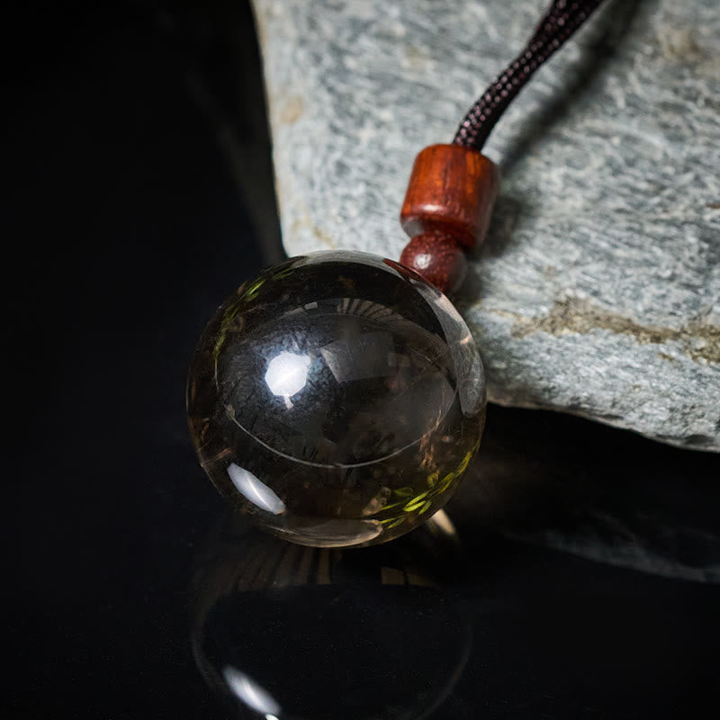 Buddha Stones White Crystal Pink Crystal Tiger Eye Smoky Quartz Protection Necklace Pendant