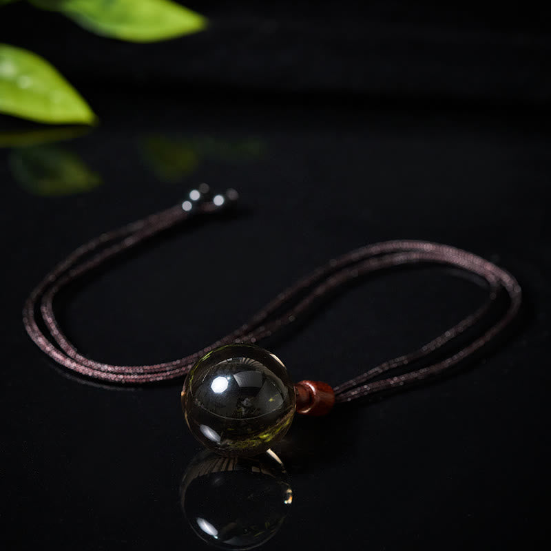 Buddha Stones White Crystal Pink Crystal Tiger Eye Smoky Quartz Protection Necklace Pendant