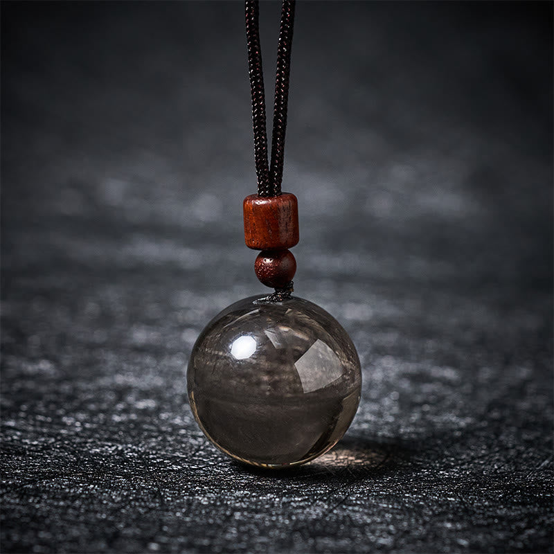 Buddha Stones White Crystal Pink Crystal Tiger Eye Smoky Quartz Protection Necklace Pendant