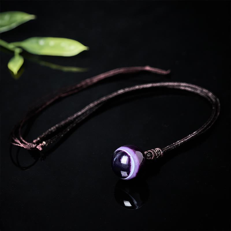 Buddha Stones Amethyst Yellow Agate Various Agate Pink Crystal Lazurite Lapis Lazuli Balance Necklace Pendant