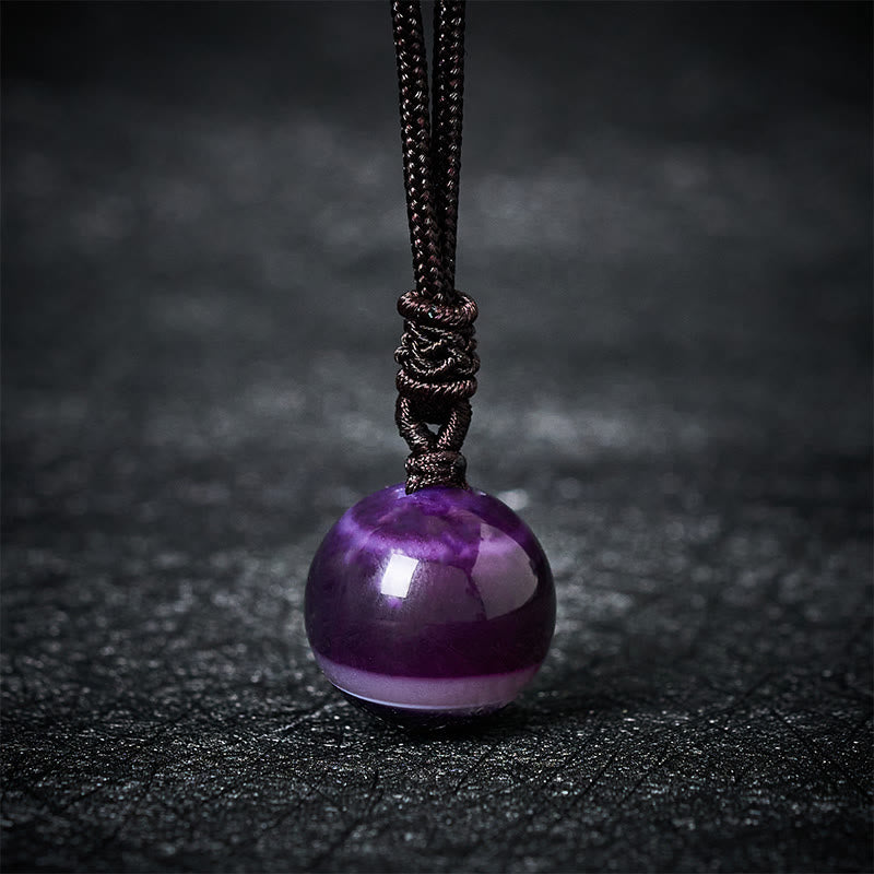 Buddha Stones Amethyst Yellow Agate Various Agate Pink Crystal Lazurite Lapis Lazuli Balance Necklace Pendant