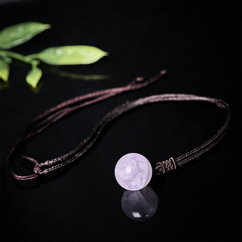 Buddha Stones Amethyst Yellow Agate Various Agate Pink Crystal Lazurite Lapis Lazuli Balance Necklace Pendant