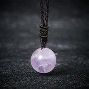 Buddha Stones Amethyst Yellow Agate Various Agate Pink Crystal Lazurite Lapis Lazuli Balance Necklace Pendant
