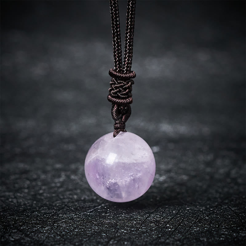 Buddha Stones Amethyst Yellow Agate Various Agate Pink Crystal Lazurite Lapis Lazuli Balance Necklace Pendant