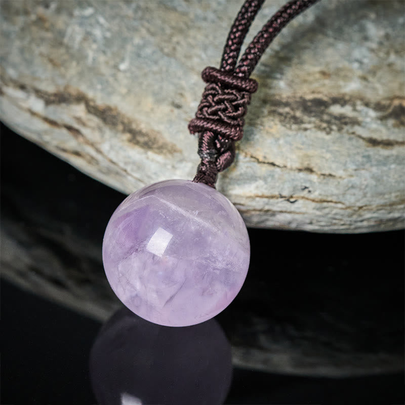 Buddha Stones Amethyst Yellow Agate Various Agate Pink Crystal Lazurite Lapis Lazuli Balance Necklace Pendant