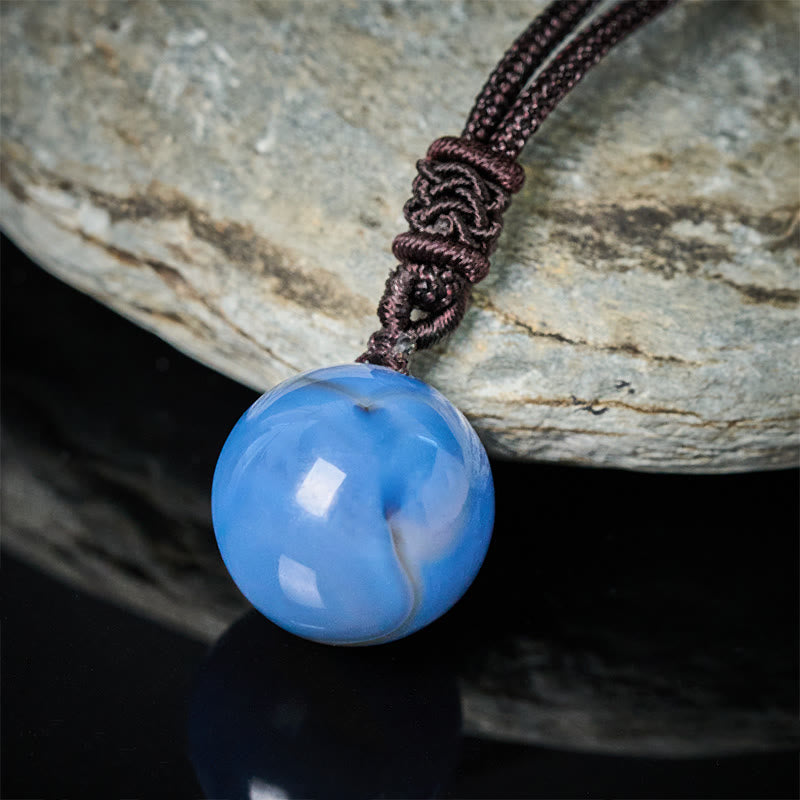 Buddha Stones Amethyst Yellow Agate Various Agate Pink Crystal Lazurite Lapis Lazuli Balance Necklace Pendant