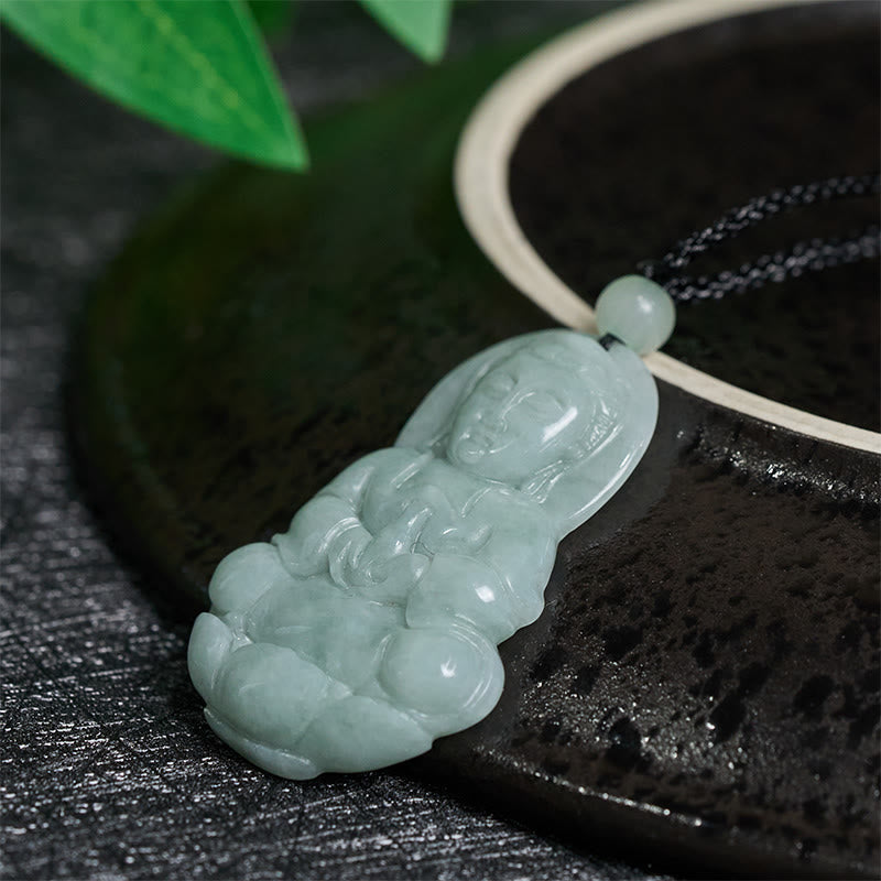 EverestArtstudios Jade Kwan Yin Avalokitesvara Harmony Necklace Pendant