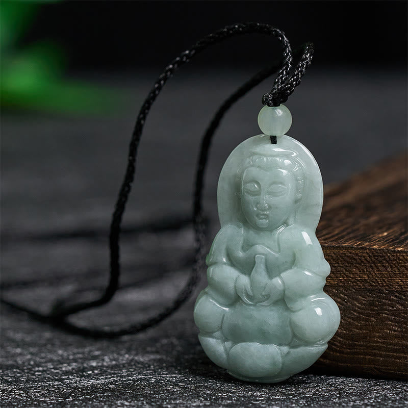 EverestArtstudios Jade Kwan Yin Avalokitesvara Harmony Necklace Pendant