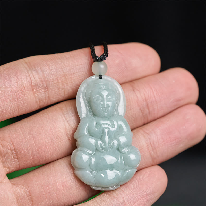 EverestArtstudios Jade Kwan Yin Avalokitesvara Harmony Necklace Pendant