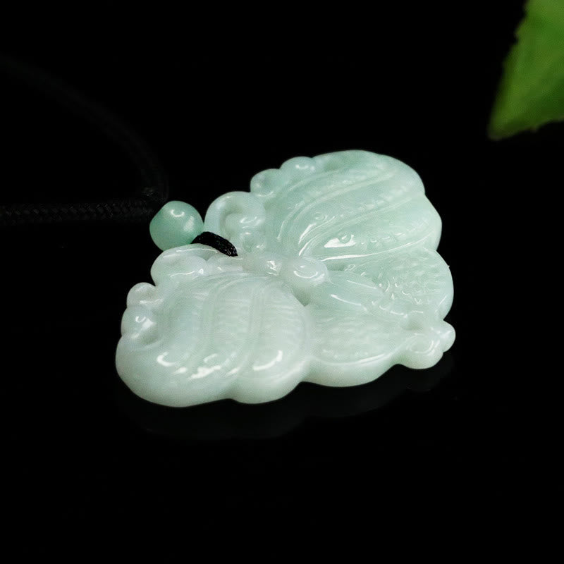 EverestArtstudios Jade Butterfly Prosperity Necklace Pendant