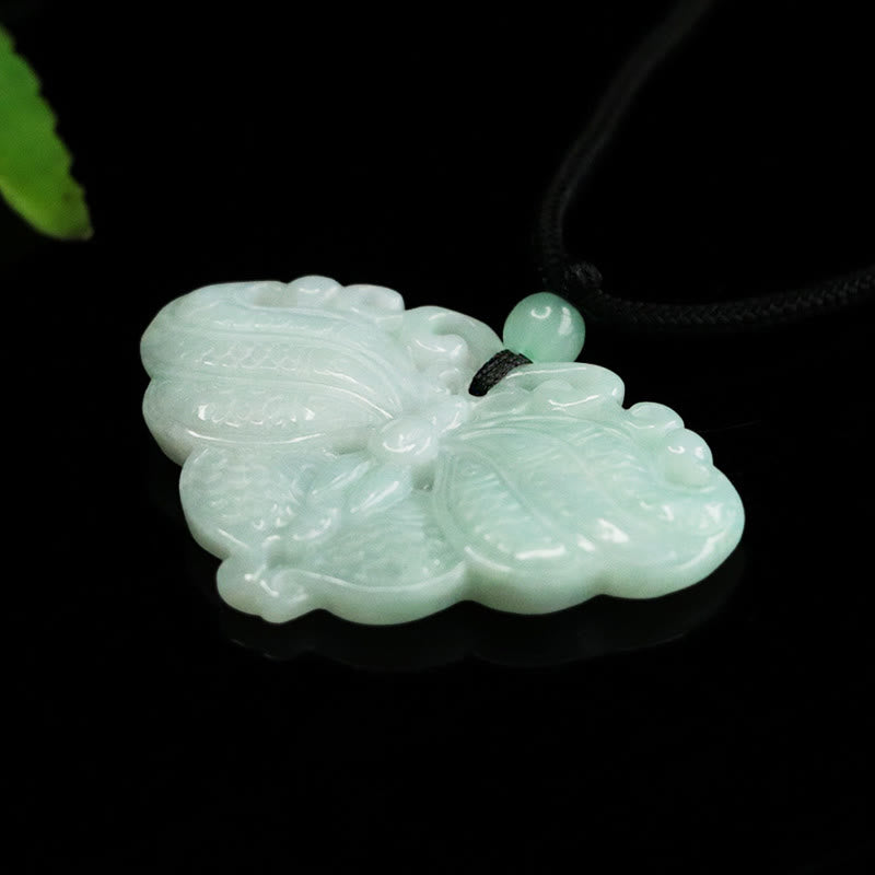 EverestArtstudios Jade Butterfly Prosperity Necklace Pendant