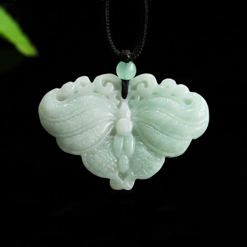 EverestArtstudios Jade Butterfly Prosperity Necklace Pendant