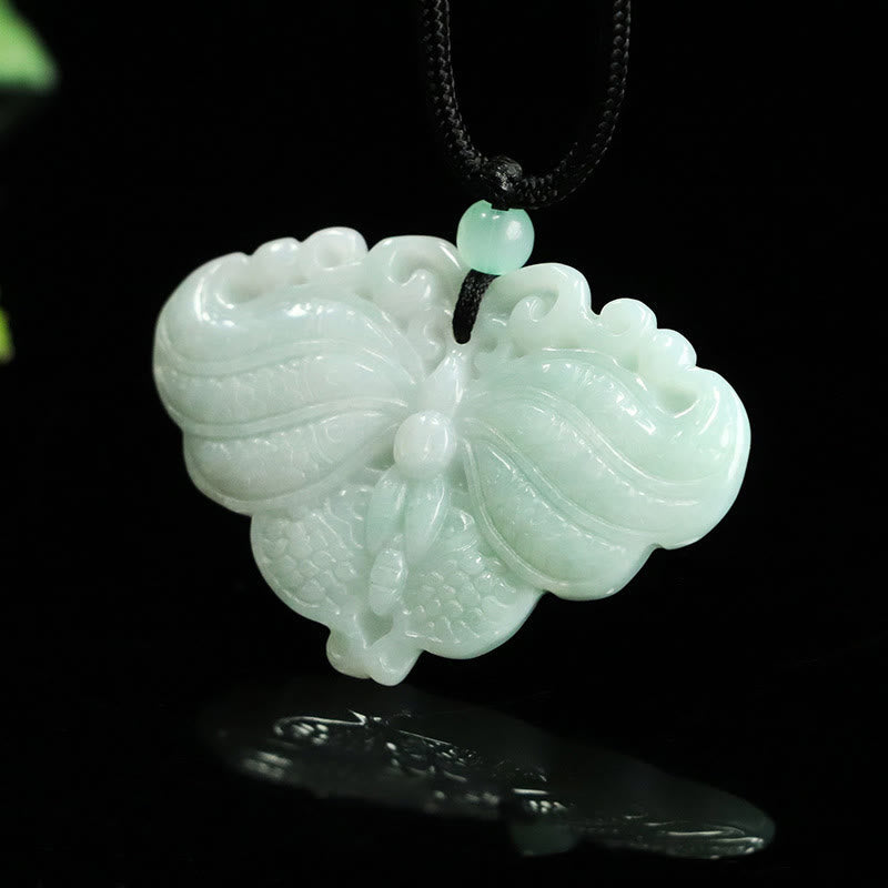 EverestArtstudios Jade Butterfly Prosperity Necklace Pendant