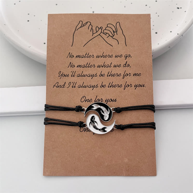 EverestArtStudios 2pcs Yin Yang Hematite Couple Bracelet
