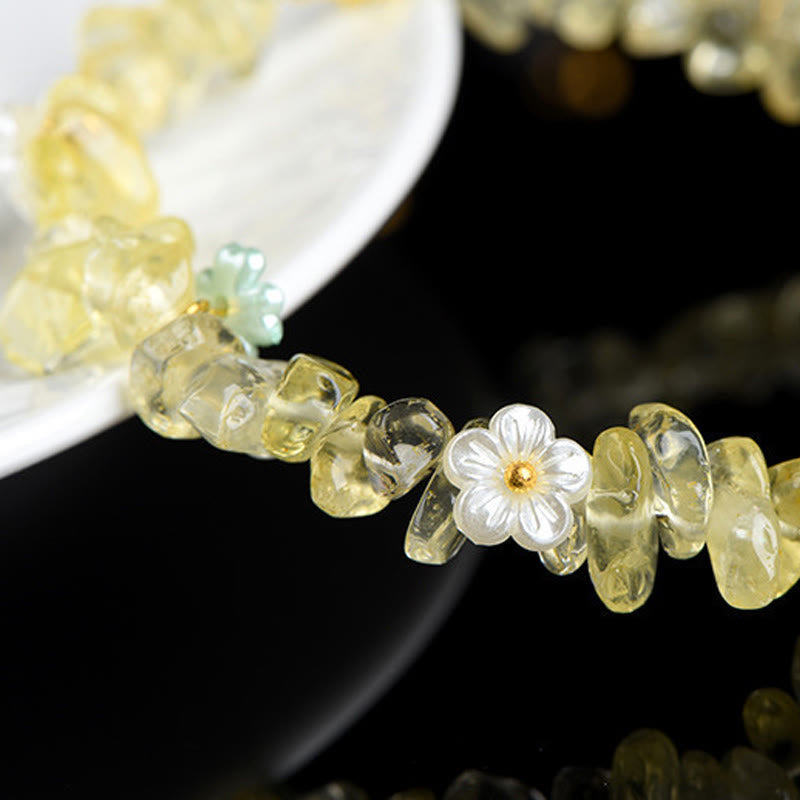 Buddha Stones Natural Aquamarine Peridot Strawberry Quartz Various Crystals Serenity Bracelet