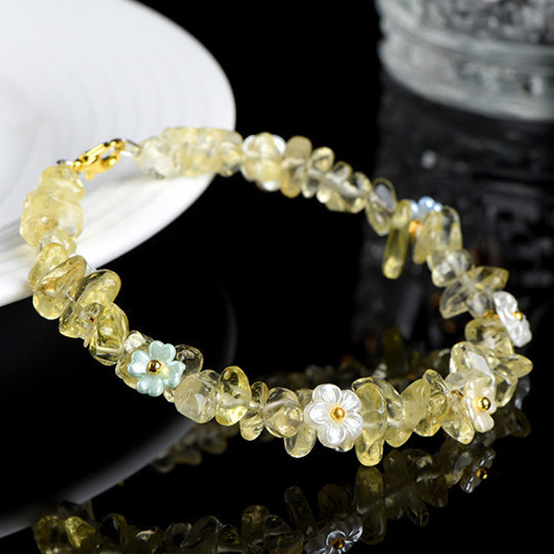 Buddha Stones Natural Aquamarine Peridot Strawberry Quartz Various Crystals Serenity Bracelet