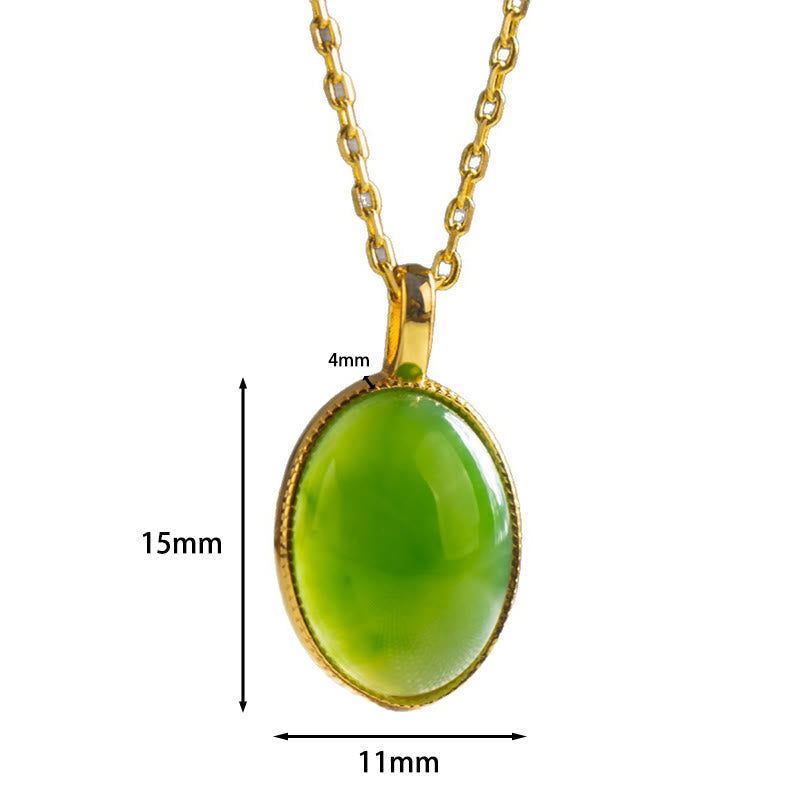 EverestArtstudios 925 Sterling Silver Natural Hetian Jade Round Design Prosperity Necklace Pendant
