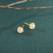 EverestArtstudios Hetian Jade 925 Sterling Silver Heart-Shaped Lace Harmony Earrings