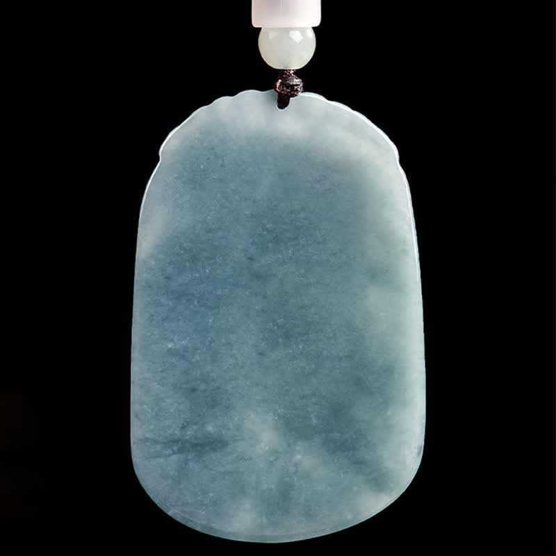 EverestArtstudios Natural Jade Carving Double Koi Fish Rope Prosperity Necklace Pendant
